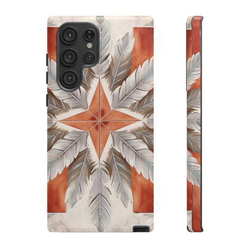 Silver Feather Compass - Impact Resistant Phone Case